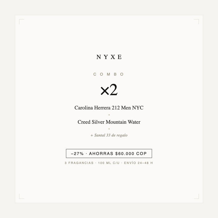 Combo x2 · Carolina Herrera 212 Men NYC + Creed Silver Mountain Water