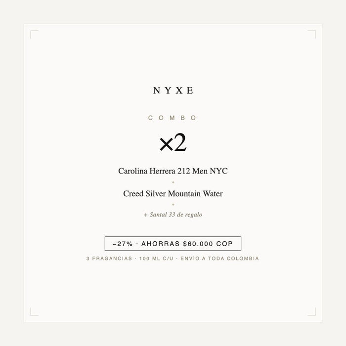 Combo x2 · Carolina Herrera 212 Men NYC + Creed Silver Mountain Water