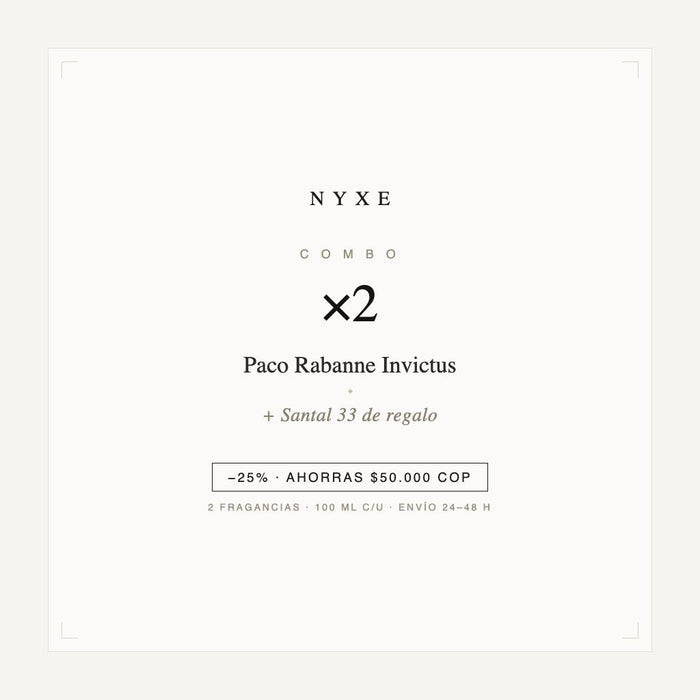 Combo x2 · Paco Rabanne Invictus (con Santal 33)