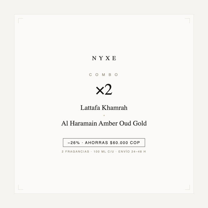 Combo x2 · Lattafa Khamrah + Al Haramain Amber Oud Gold