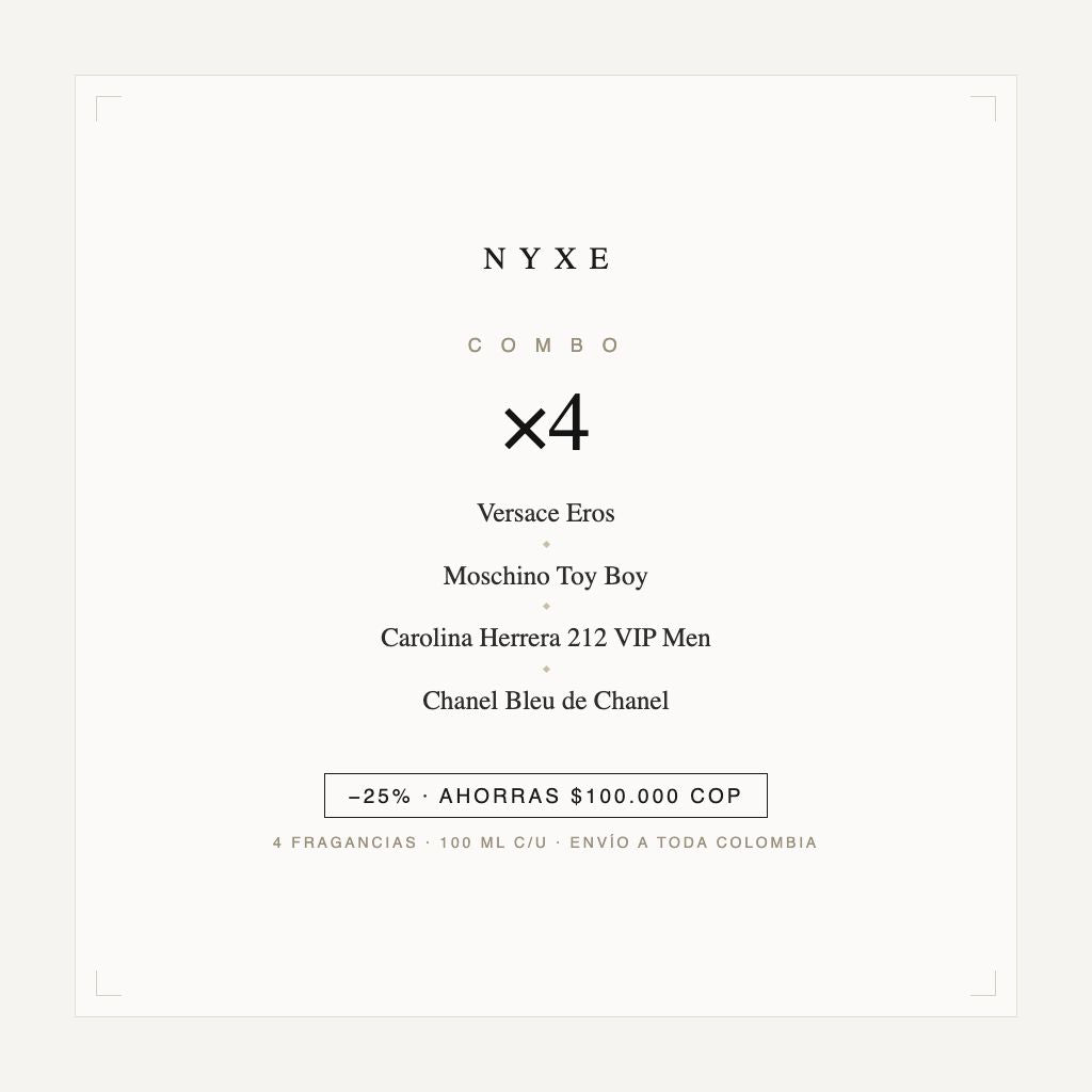Combo x4 · Versace Eros + Moschino Toy Boy + Carolina Herrera 212 VIP 