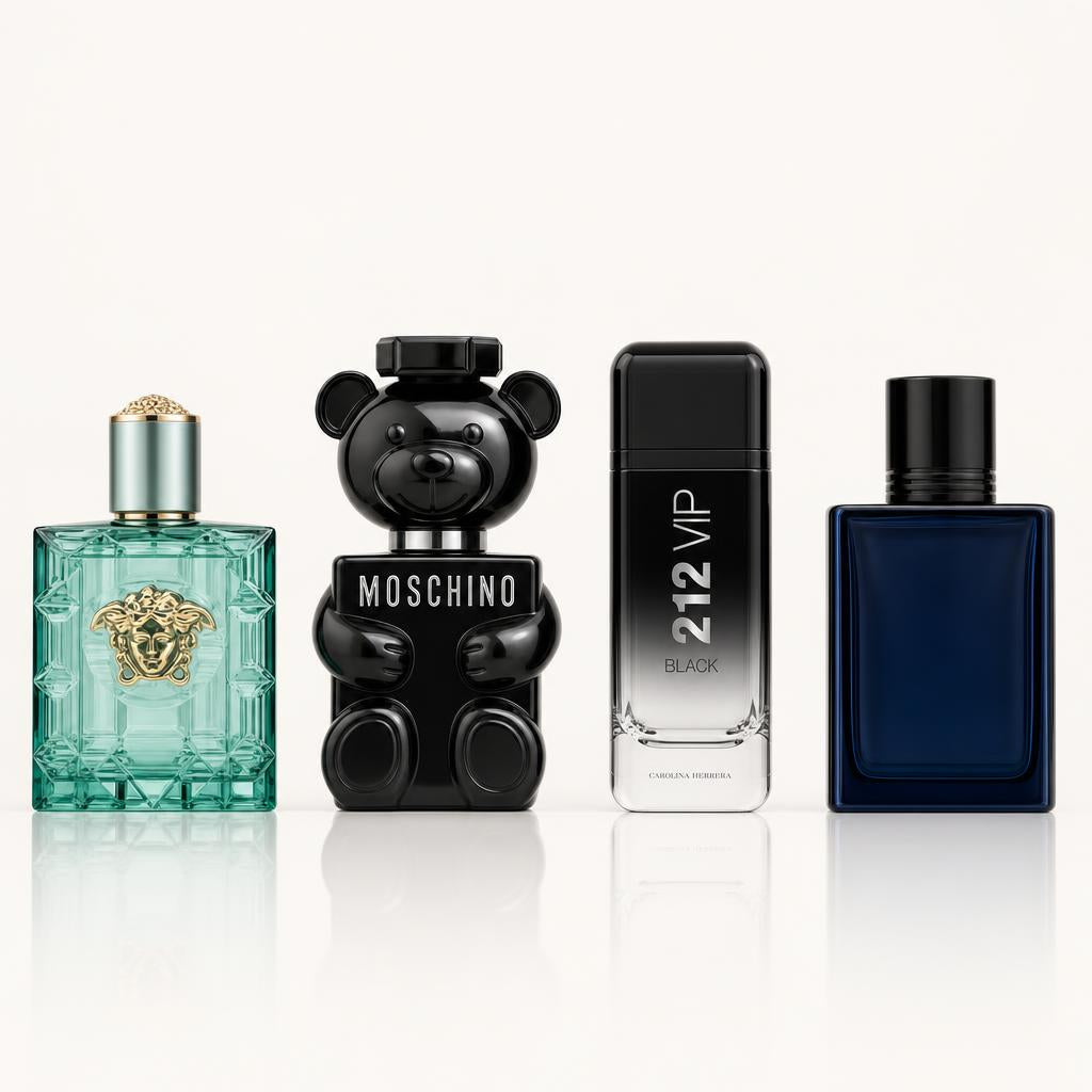 Combo x4 · Versace Eros + Moschino Toy Boy + Carolina Herrera 212 VIP 