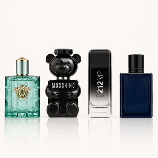 Combo x4 · Versace Eros + Moschino Toy Boy + Carolina Herrera 212 VIP 