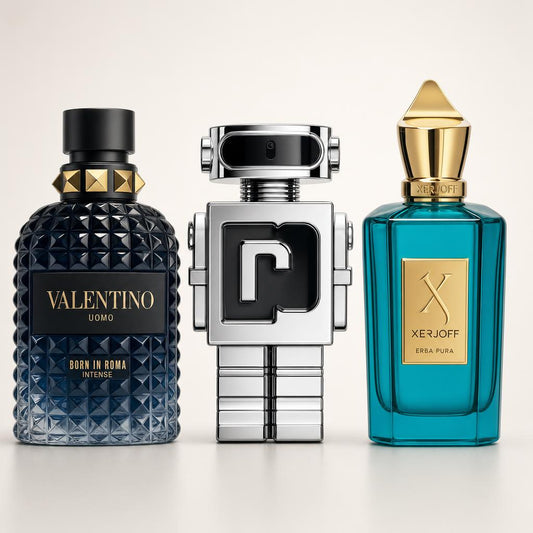 Combo x3 · Valentino Uomo Born in Roma Intense + Paco Rabanne Phantom + Xerjoff Erba Pura