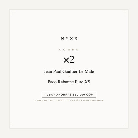 Combo x2 · Jean Paul Gaultier Le Male + Paco Rabanne Pure XS