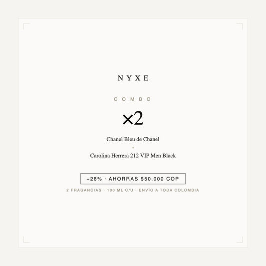 Combo x2 · Chanel Bleu de Chanel + Carolina Herrera 212 VIP Men Black