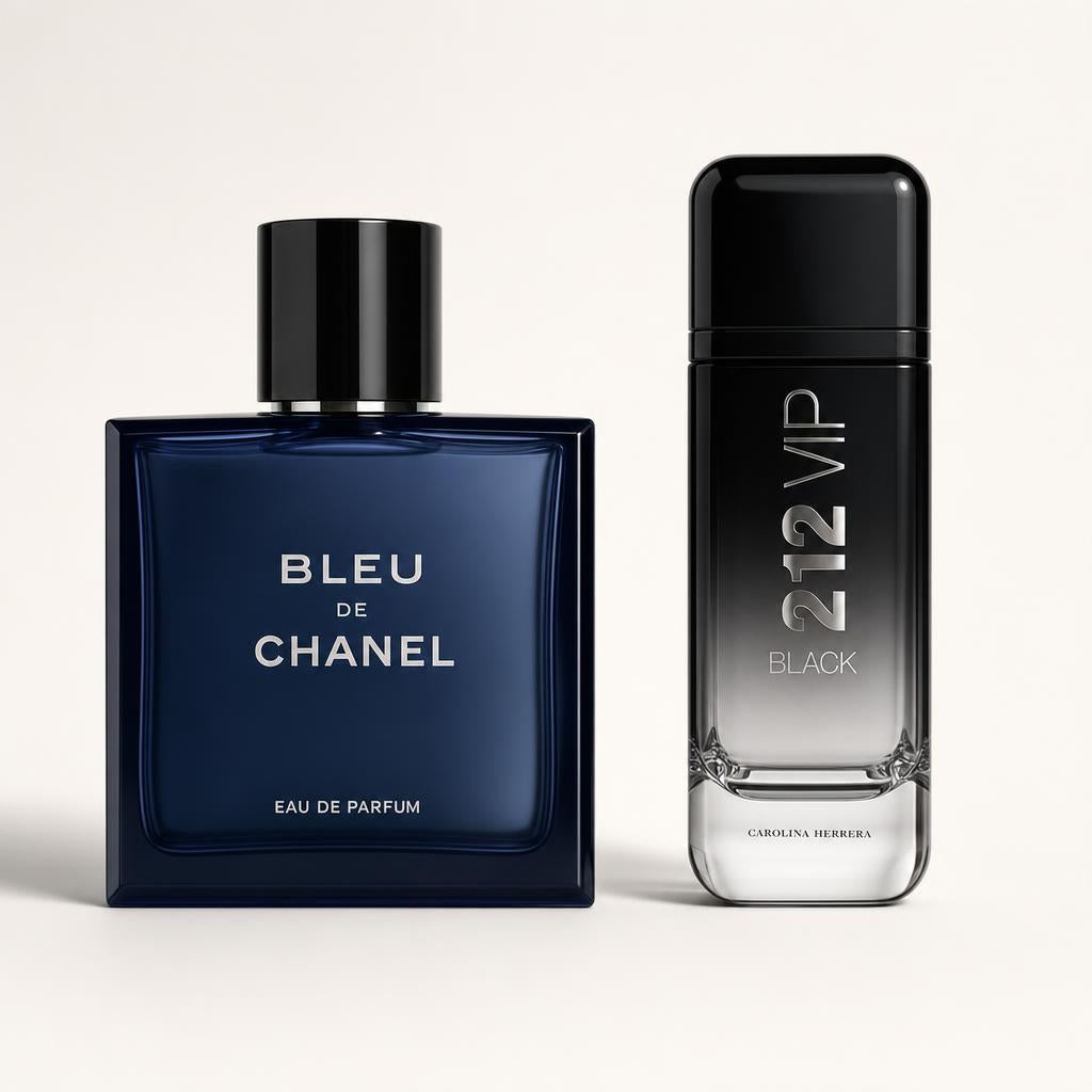 Combo x2 · Chanel Bleu de Chanel + Carolina Herrera 212 VIP Men Black