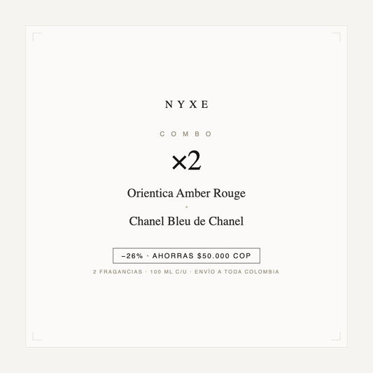 Combo x2 · Orientica Amber Rouge + Chanel Bleu de Chanel