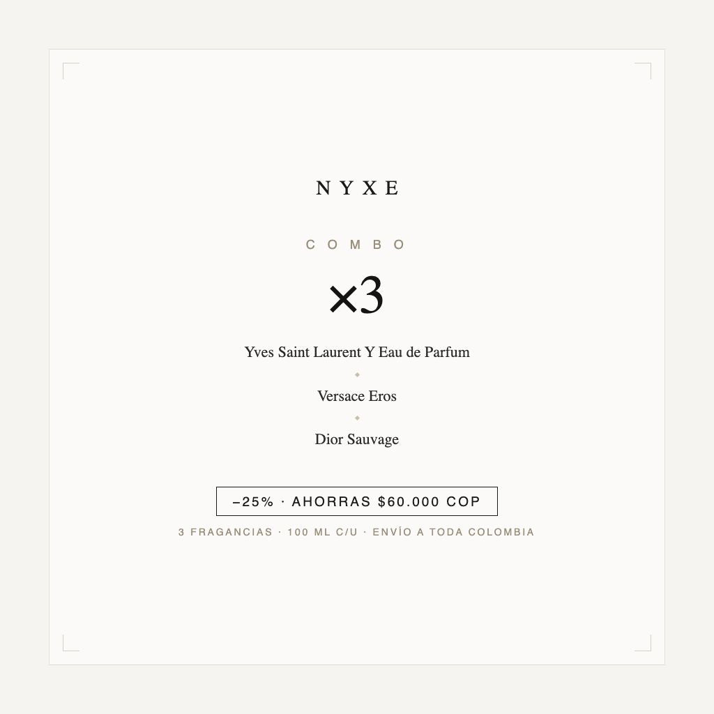 Combo x3 · Yves Saint Laurent Y Eau de Parfum + Versace Eros + Dior Sa