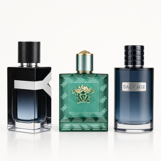 Combo x3 · Yves Saint Laurent Y Eau de Parfum + Versace Eros + Dior Sa