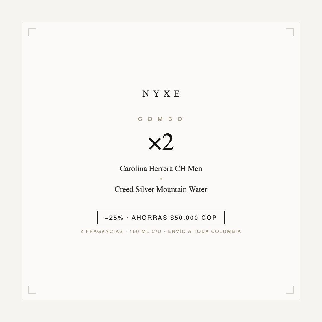 Combo x2 · Carolina Herrera CH Men + Creed Silver Mountain Water