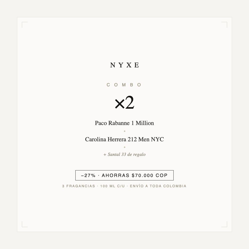 Combo x2 · Paco Rabanne 1 Million + Carolina Herrera 212 Men NYC (con 
