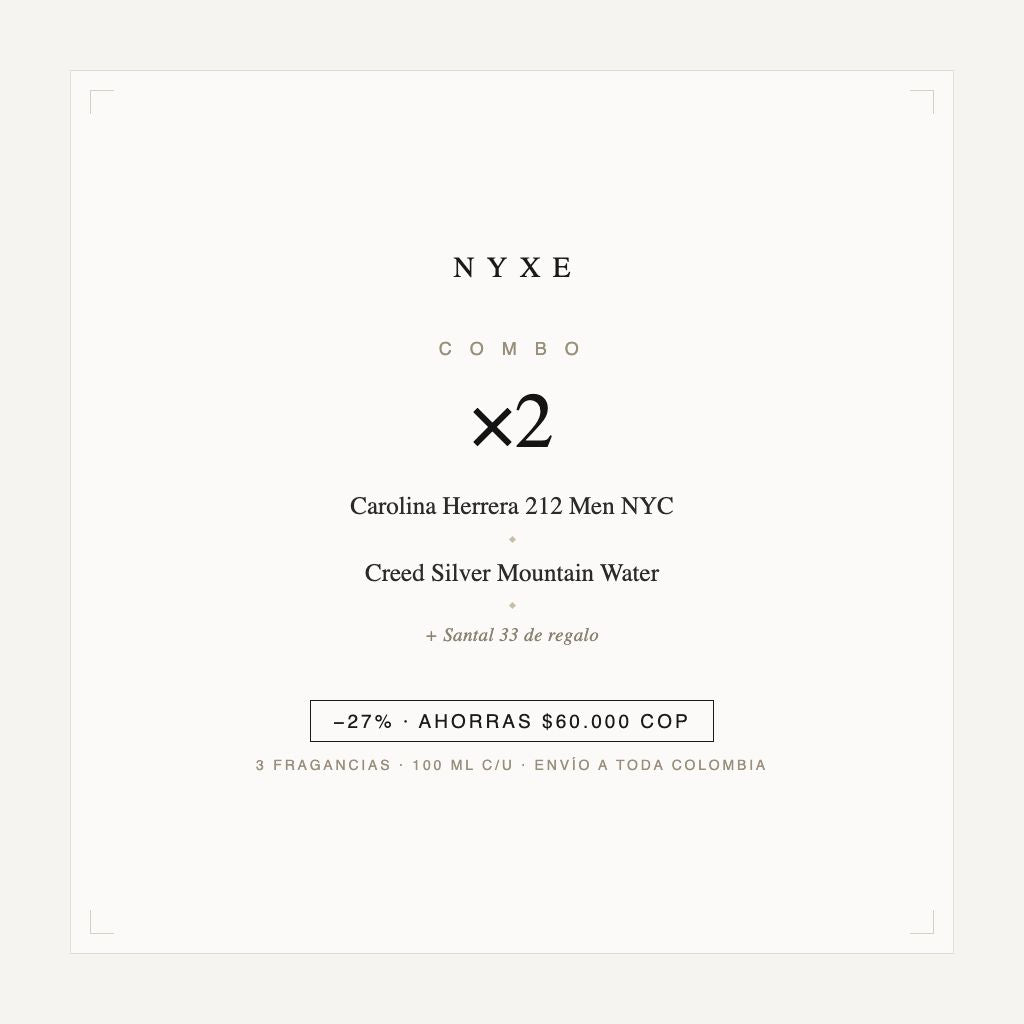 Combo x2 · Carolina Herrera 212 Men NYC + Creed Silver Mountain Water 