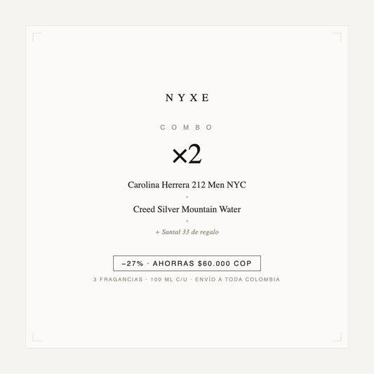 Combo x2 · Carolina Herrera 212 Men NYC + Creed Silver Mountain Water 