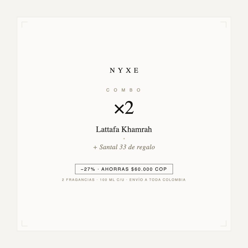 Combo x2 · Lattafa Khamrah (con Santal 33)
