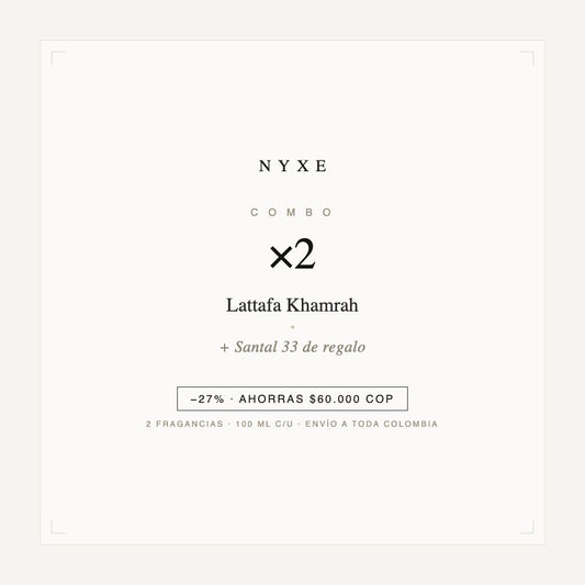 Combo x2 · Lattafa Khamrah (con Santal 33)