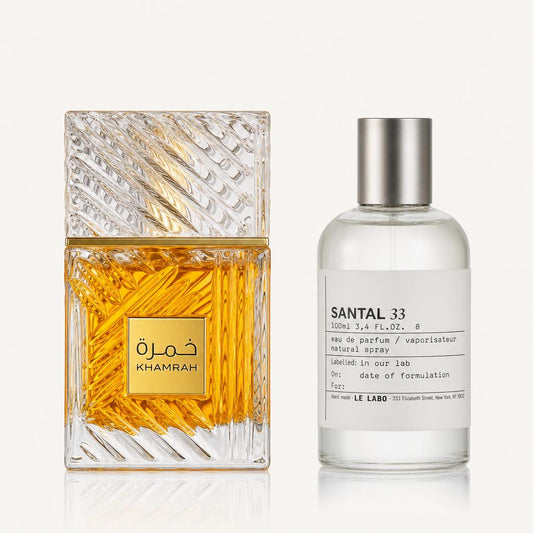 Combo x2 · Lattafa Khamrah (con Santal 33)
