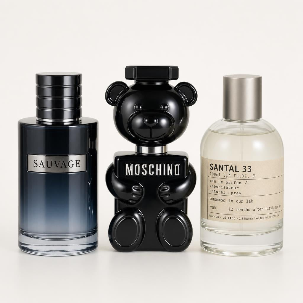 Combo x2 · Dior Sauvage + Moschino Toy Boy (con Santal 33)