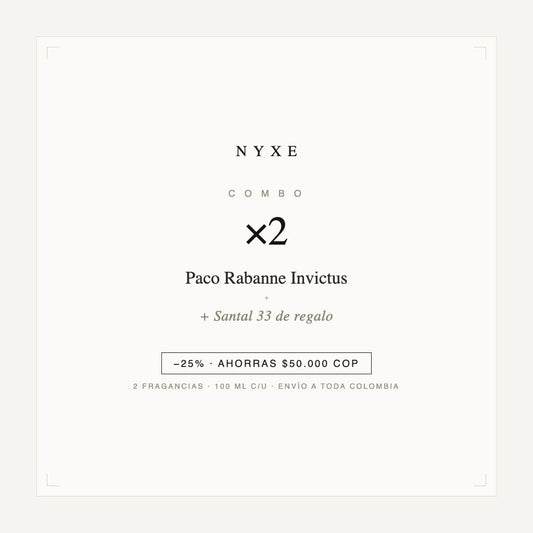 Combo x2 · Paco Rabanne Invictus (con Santal 33)