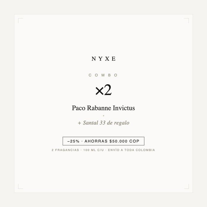 Combo x2 · Paco Rabanne Invictus (con Santal 33)