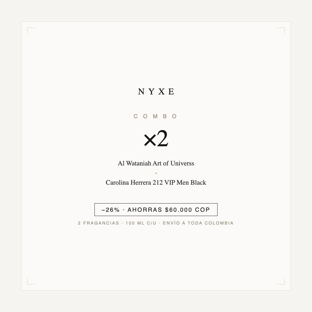 Combo x2 · Al Wataniah Art of Universs + Carolina Herrera 212 VIP Men 