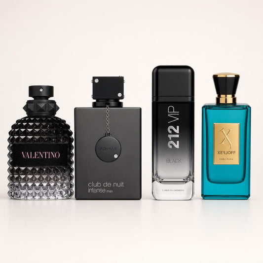 Combo x4 · Valentino Uomo Born in Roma + Armaf Club de Nuit Intense Man + Carolina Herrera 212 VIP Men Black + Xerjoff Erba Pura