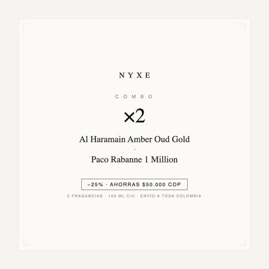 Combo x2 · Al Haramain Amber Oud Gold + Paco Rabanne 1 Million