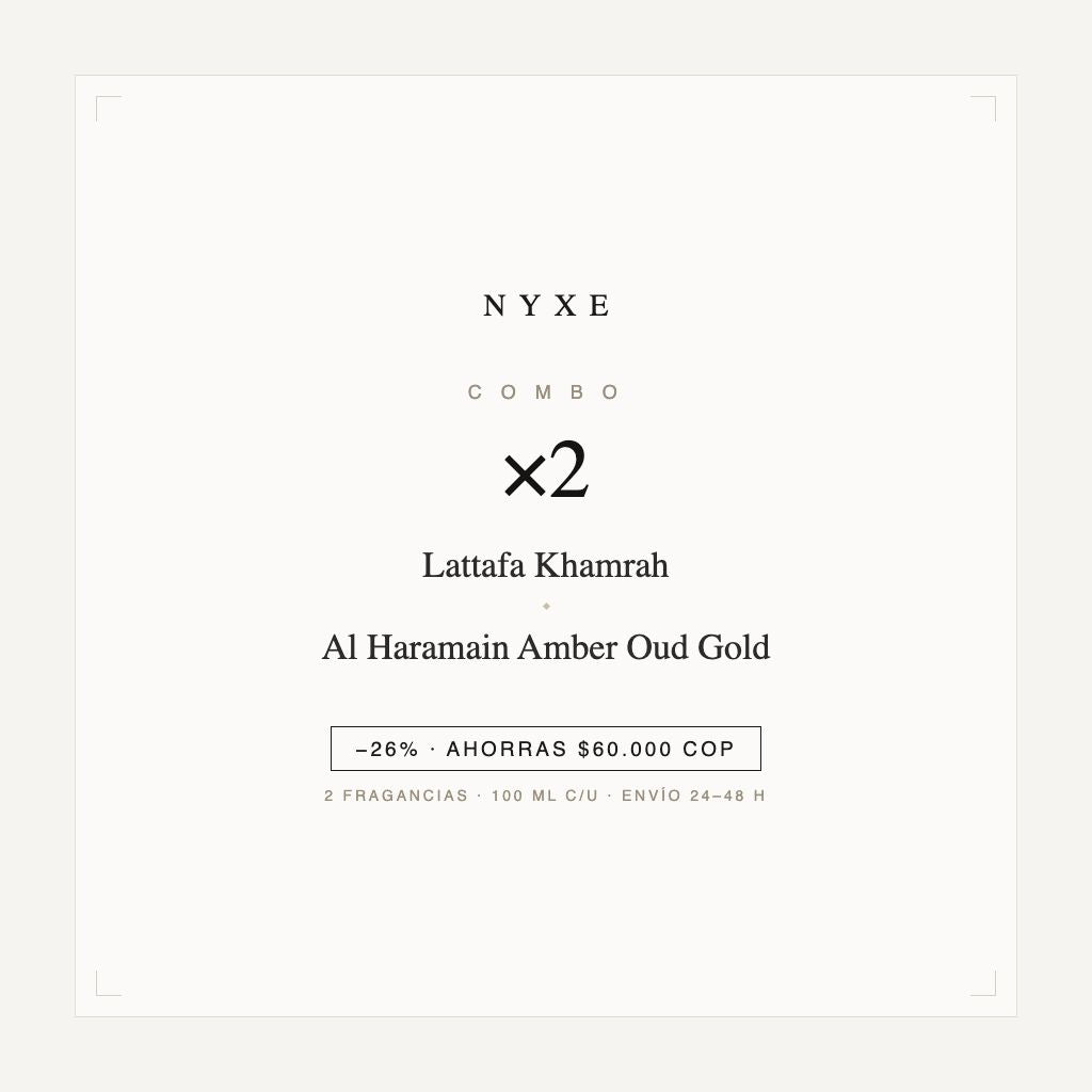 Combo x2 · Lattafa Khamrah + Al Haramain Amber Oud Gold