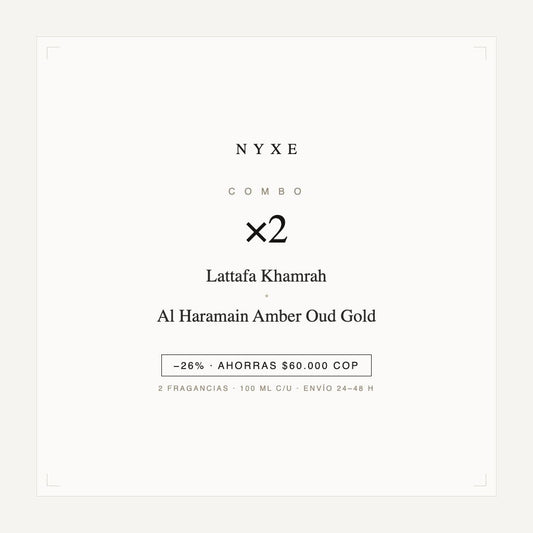Combo x2 · Lattafa Khamrah + Al Haramain Amber Oud Gold