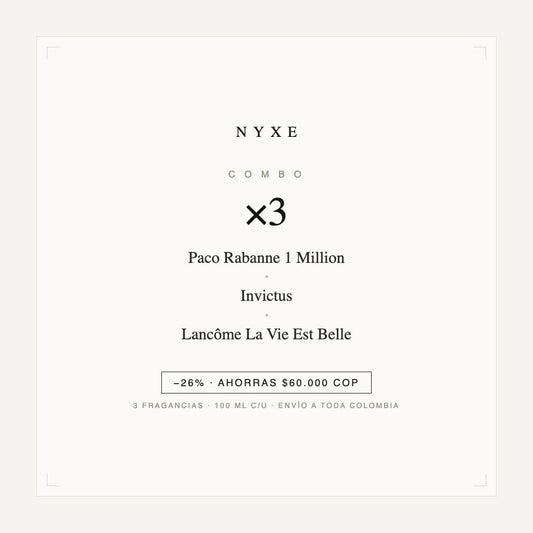 Combo x3 · Paco Rabanne 1 Million + Invictus + Lancôme La Vie Est Bell